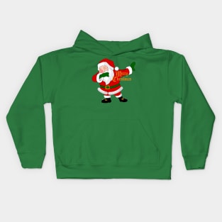 dabbing santa claus funny christmas Kids Hoodie